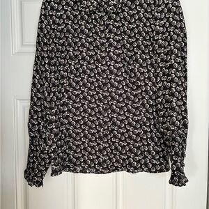 Rebecca Taylor Black and White Floral Top